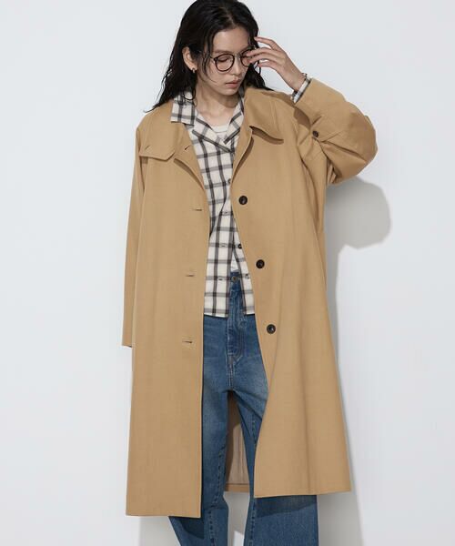 COMME CA COMFORT / コムサ・コンフォート（Lサイズ） ステンカラーコート | 〔TALLサイズ〕クラシックツイル スタンドカラーコート（15:ベージュ）