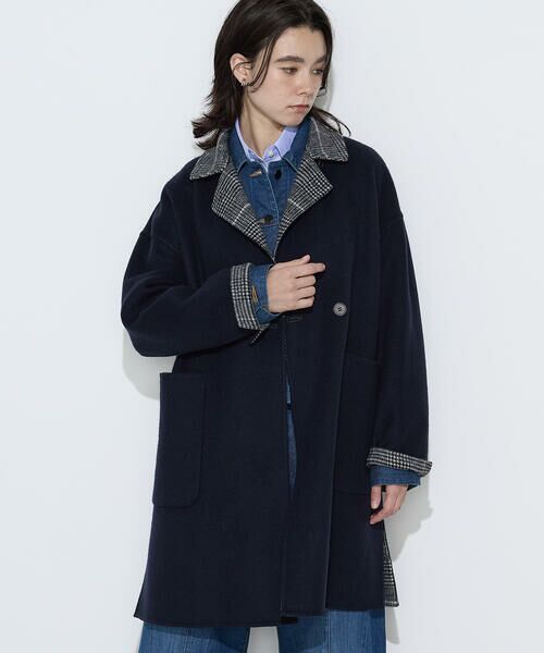 COMME CA COMFORT / コムサ・コンフォート（Lサイズ） その他アウター | 〔TALLサイズ〕ジーロンビーバーリバーシブル  Wフェイスコート | 詳細10