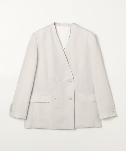 COMME CA COMFORT / コムサ・コンフォート（Lサイズ） ノーカラージャケット | 〔TALLサイズ〕リネンウール Wブレストノーカラージャケット | 詳細9
