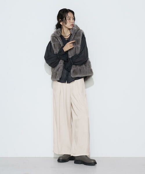 COMME CA COMFORT / コムサ・コンフォート（Lサイズ） その他パンツ | 〔TALLサイズ〕キュプラレーヨンフィブリルサテン 2WAYパンツ | 詳細1