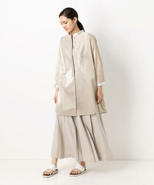 COMME CA PLATINUM / コムサ・プラチナ シャツ・ブラウス | ブリリアント シアーリネン ロングシャツ | 詳細1