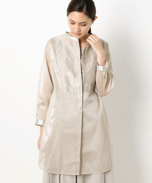 COMME CA PLATINUM / コムサ・プラチナ シャツ・ブラウス | ブリリアント シアーリネン ロングシャツ | 詳細2
