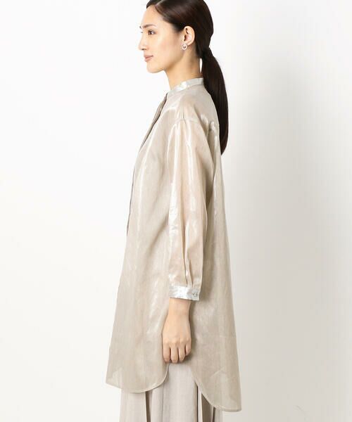 COMME CA PLATINUM / コムサ・プラチナ シャツ・ブラウス | ブリリアント シアーリネン ロングシャツ | 詳細3