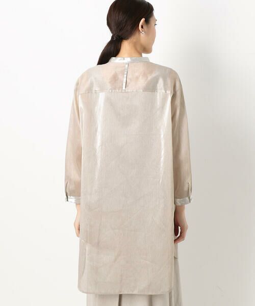 COMME CA PLATINUM / コムサ・プラチナ シャツ・ブラウス | ブリリアント シアーリネン ロングシャツ | 詳細4