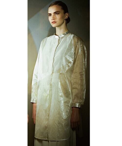 COMME CA PLATINUM / コムサ・プラチナ シャツ・ブラウス | ブリリアント シアーリネン ロングシャツ | 詳細9