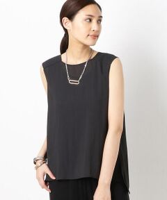 COMME CA PLATINUM / コムサ・プラチナ シャツ・ブラウス | イレギュラーヘム ノースリーブ ブラウス