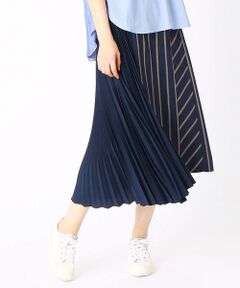 COMME CA PLATINUM / コムサ・プラチナ ロング・マキシ丈スカート | デザインストライプ プリーツスカート