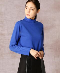 COMME CA PLATINUM / コムサ・プラチナ カットソー | ダブルフェイスジャージー スタンドカラー配色ラインプルオーバー