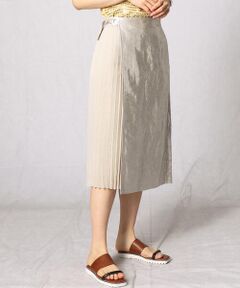 COMME CA PLATINUM / コムサ・プラチナ ロング・マキシ丈スカート | メタリックリネンラップスカート