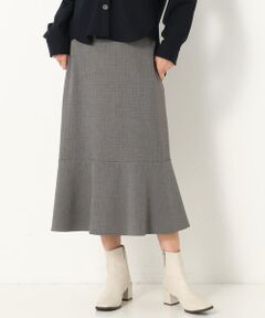 COMME CA PLATINUM / コムサ・プラチナ ロング・マキシ丈スカート | ガンクラブチェック柄 裏起毛ストレッチ スカート