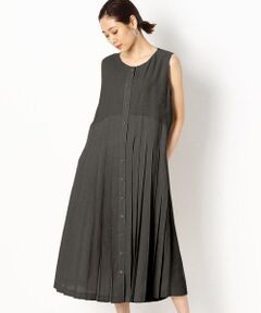 COMME CA PLATINUM / コムサ・プラチナ ドレス | 抄繊糸キュプラ平織り プリーツドレス