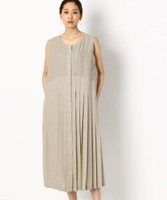 COMME CA PLATINUM / コムサ・プラチナ ドレス | 抄繊糸キュプラ平織り プリーツドレス