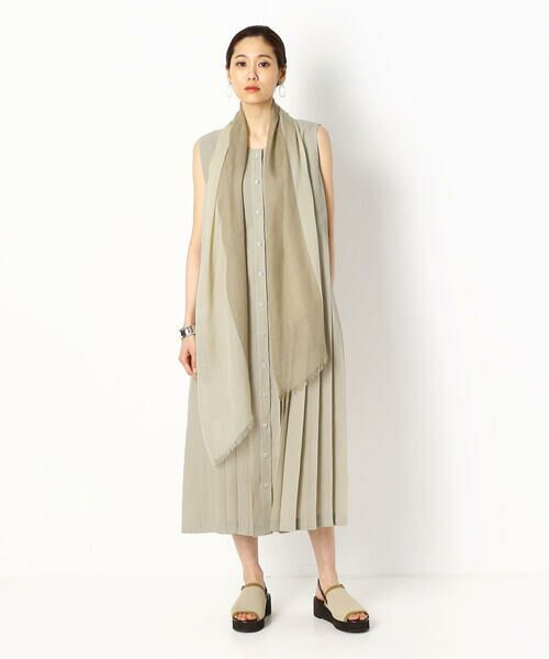 COMME CA PLATINUM / コムサ・プラチナ ドレス | 抄繊糸キュプラ平織り プリーツドレス | 詳細4