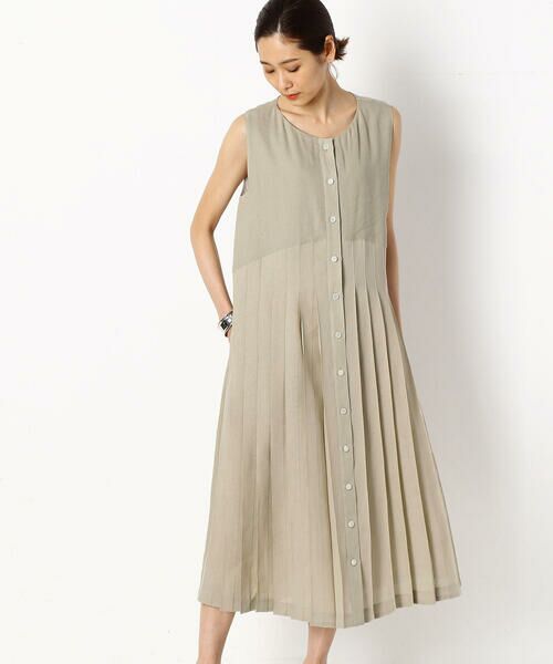 COMME CA PLATINUM / コムサ・プラチナ ドレス | 抄繊糸キュプラ平織り プリーツドレス | 詳細5