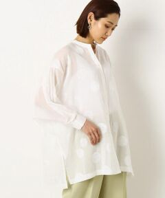 COMME CA PLATINUM / コムサ・プラチナ シャツ・ブラウス | 【ウォッシャブル】丸文様カットジャカード ブラウス