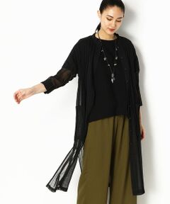 COMME CA PLATINUM / コムサ・プラチナ シャツ・ブラウス | ソフトオーガンジープリーツロングシャツ