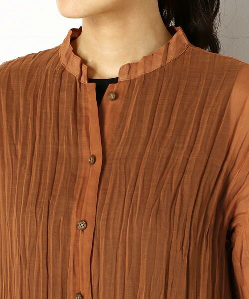 COMME CA PLATINUM / コムサ・プラチナ シャツ・ブラウス | ソフトオーガンジープリーツロングシャツ | 詳細5
