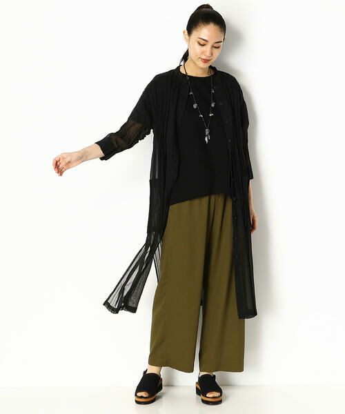 COMME CA PLATINUM / コムサ・プラチナ シャツ・ブラウス | ソフトオーガンジープリーツロングシャツ | 詳細10