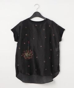 COMME CA PLATINUM / コムサ・プラチナ シャツ・ブラウス | リネンナイロン花火プリント ジャージー切り替えのプルオーバー