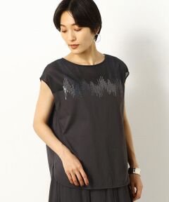 スパンコール刺繍 フレンチスリーブＴシャツ