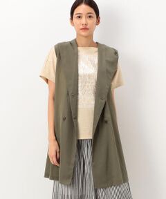 COMME CA PLATINUM / コムサ・プラチナ ベスト | 【洗える】エアリータフタ たっぷりフードジレ