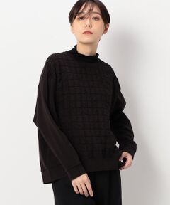 COMME CA PLATINUM / コムサ・プラチナ カットソー | 【セットアップ対応／洗える】キルトジャカード 異素材組み合わせプルオーバー