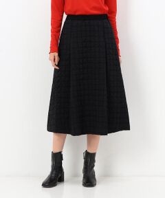 COMME CA PLATINUM / コムサ・プラチナ ロング・マキシ丈スカート | 【セットアップ対応】キルトジャカード タックスカート