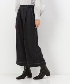 COMME CA PLATINUM / コムサ・プラチナ その他パンツ | 【洗える】デニム調プリント ワイドパンツ