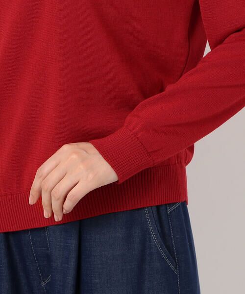 COMME CA PLATINUM / コムサ・プラチナ ニット・セーター | エキストラファインメリノウール ラメステッチ柄シャツ襟付きセーター | 詳細14