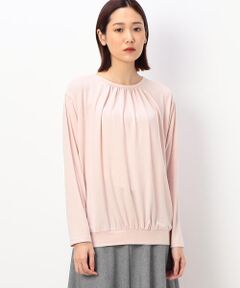 COMME CA PLATINUM / コムサ・プラチナ カットソー | ラグウォームプレミア 丸首ギャザープルオーバー