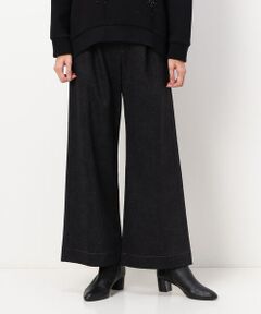 COMME CA PLATINUM / コムサ・プラチナ その他パンツ | のびのび あったか裏起毛 デニム柄ワイドパンツ