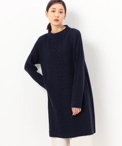COMME CA PLATINUM / コムサ・プラチナ ドレス | エアリーウール アラン柄ニットワンピース