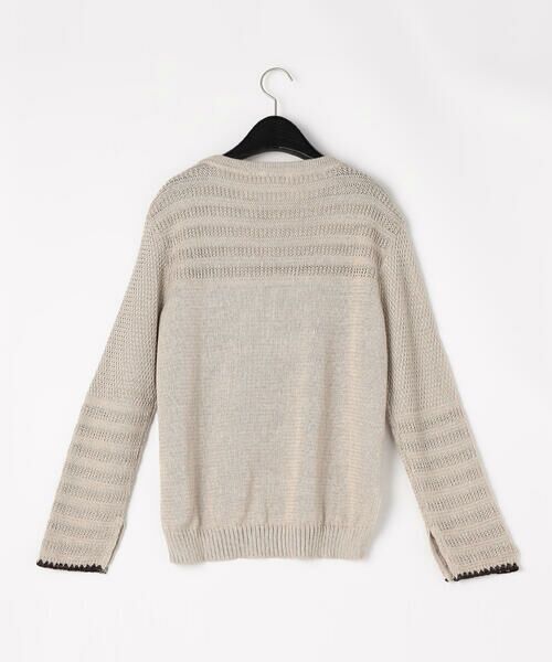 COMME CA PLATINUM / コムサ・プラチナ ニット・セーター | フレンチリネン ブランケット刺繍入りセーター | 詳細1