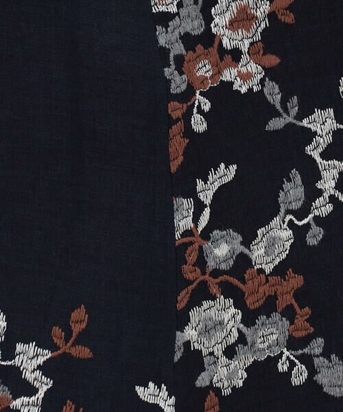 COMME CA PLATINUM / コムサ・プラチナ ドレス | リネンフラワー刺繍 バンドカラーシャツドレス | 詳細3