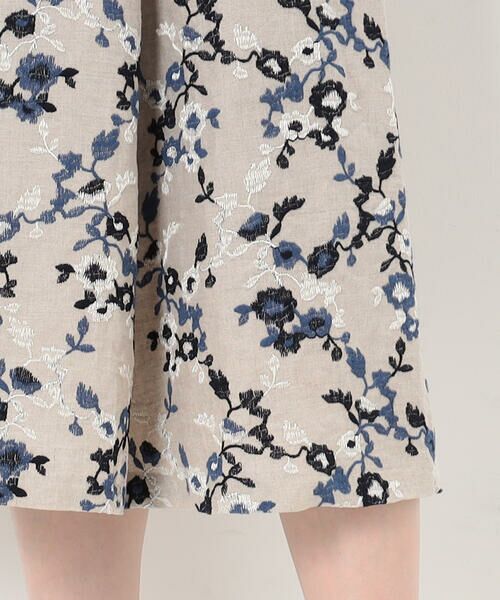 COMME CA PLATINUM / コムサ・プラチナ ドレス | リネンフラワー刺繍 バンドカラーシャツドレス | 詳細13