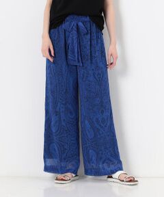 COMME CA PLATINUM / コムサ・プラチナ その他パンツ | 楊柳ジョーゼット更紗プリント ギャザーワイドパンツ