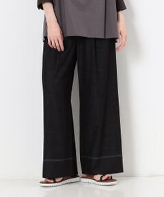COMME CA PLATINUM / コムサ・プラチナ その他パンツ | 【洗える】デニム見えシャンブレーツイル ワイドパンツ