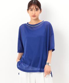 【洗える】トリコットシフォン クルーネックＴシャツ