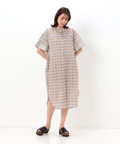 コットンローンサマルカンドタイル柄 ロングシャツ