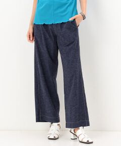 COMME CA PLATINUM / コムサ・プラチナ その他パンツ | 【洗える】デニム調合繊 ワイドパンツ