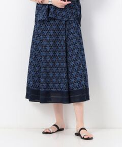 COMME CA PLATINUM / コムサ・プラチナ ロング・マキシ丈スカート | 【セットアップ対応】七宝調ジオメトリックオパールプリント タックフレアスカート