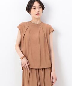 COMME CA PLATINUM / コムサ・プラチナ シャツ・ブラウス | 【セットアップ対応】スプリットジョーゼット アートプリント タックブラウス