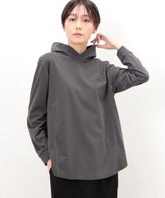 COMME CA PLATINUM / コムサ・プラチナ パーカー | ハイゲージポンチ 立襟風フードプルオーバー