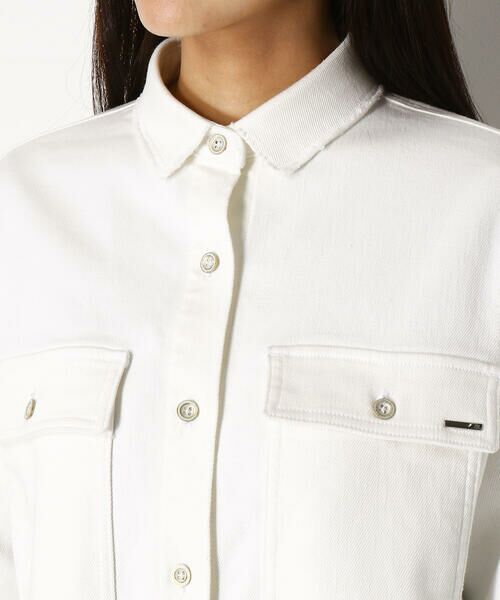 COMME CA PLATINUM / コムサ・プラチナ テーラードジャケット | ジョグ風 ホワイトデニム 羽織りシャツ | 詳細5