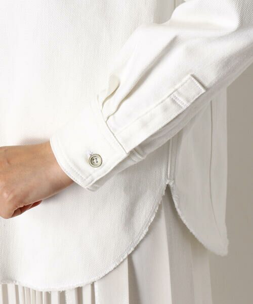 COMME CA PLATINUM / コムサ・プラチナ テーラードジャケット | ジョグ風 ホワイトデニム 羽織りシャツ | 詳細7