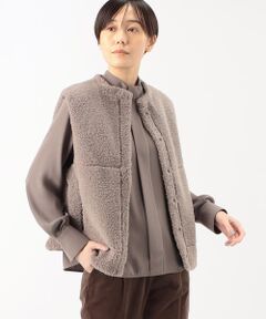 COMME CA PLATINUM / コムサ・プラチナ ベスト | フェイクボア ジレ