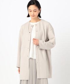 COMME CA PLATINUM / コムサ・プラチナ ブルゾン | アクアスーティングジャージー ノーカラーブルゾン