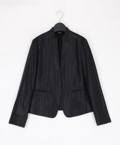 COMME CA PLATINUM / コムサ・プラチナ ノーカラージャケット | 【セットアップ対応】ウールシルクツイル ノーカラージャケット