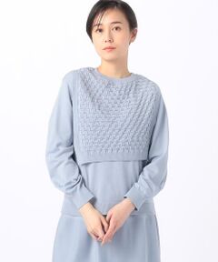 COMME CA PLATINUM / コムサ・プラチナ その他トップス | 【セットアップ対応／前後2WAY／ツインニット】ブライトストレッチヤーン ベスト付セーター