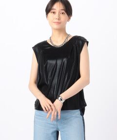 COMME CA PLATINUM / コムサ・プラチナ タンクトップ | 箔スムース デザインタンクトップ